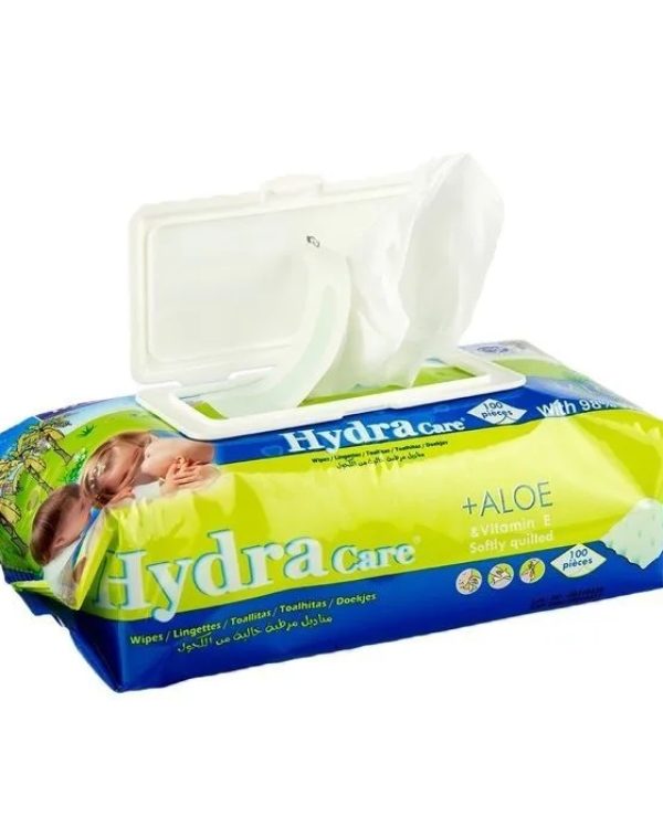 Hydra Care Lingettes Bebe et Enfant 100 Unités  للأطفال والرضع – 100 وحدة مناديل Hydra care